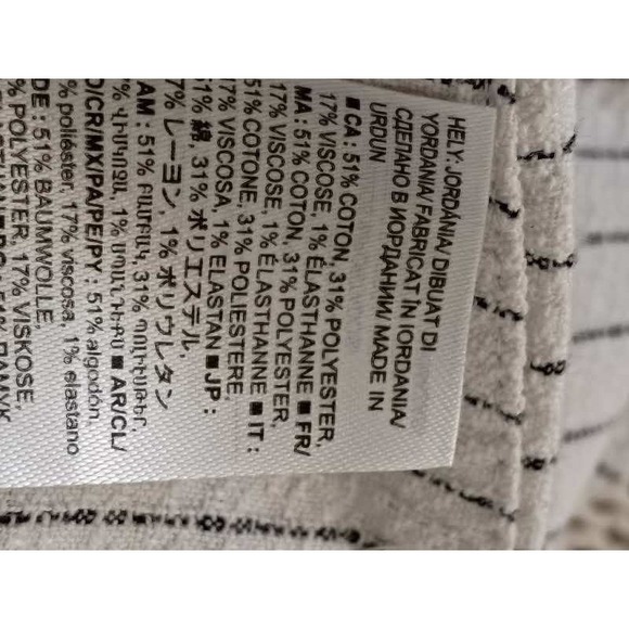 Banana Republic Pinstripe Belted High Rise Shorts White Black Size 4 W28 - Picture 5 of 10